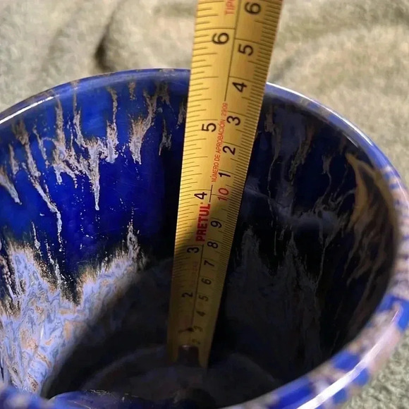 Whale Tail Mug Doug Wylie Pottery Handmade Cobalt Blue Fat Drip Glaze 1981 - Picture 12 of 16